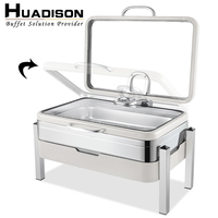 Matériel de restauration Huadison, réchaud rectangulaire blanc pour buffet, 9 litres, électrique, acier inoxydable 304, 400W, pour aliments