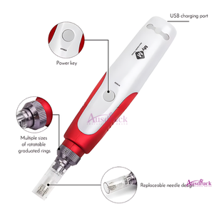 Rouleau de microdermabrasion électrique DrPen N2-<span class=keywords><strong>C</strong></span> avec 5 niveaux de réglage de la profondeur Longueur des aiguilles : 0,2-2,5 mm Embouts d'aiguilles - Product Image 6