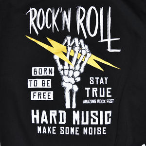 थोक OEM डिजाइन अपने खुद के लिए रॉक बैंड काले कपास टी शर्ट पुरुषों - Product Image 3