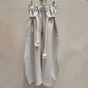 Solid Color Unique Hip Hop <strong>Women</strong> <strong>Trousers</strong> With Belt Harem Loose High Waist Straight Casual <strong>Sports</strong> Wide Leg Jogger Sweat Pants - Product Image 2