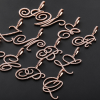 Hip Hop 18K oro antiguo inglés letras nombre personalizado 2020 Bling letra colgante con inicial colgante collar joyería