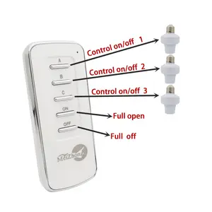 3-way wireless intelligent lamp holder remote control switch lightweight E27 bulb remote one tow three-way remote control switch