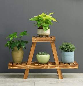 Support <span class=keywords><strong>pour</strong></span> plantes en bois à 2 niveaux <span class=keywords><strong>Petit</strong></span> présentoir <span class=keywords><strong>pour</strong></span> plantes d'intérieur et d'extérieur Organisateur <span class=keywords><strong>pour</strong></span> le salon, le balcon et le jardin - Product Image 4