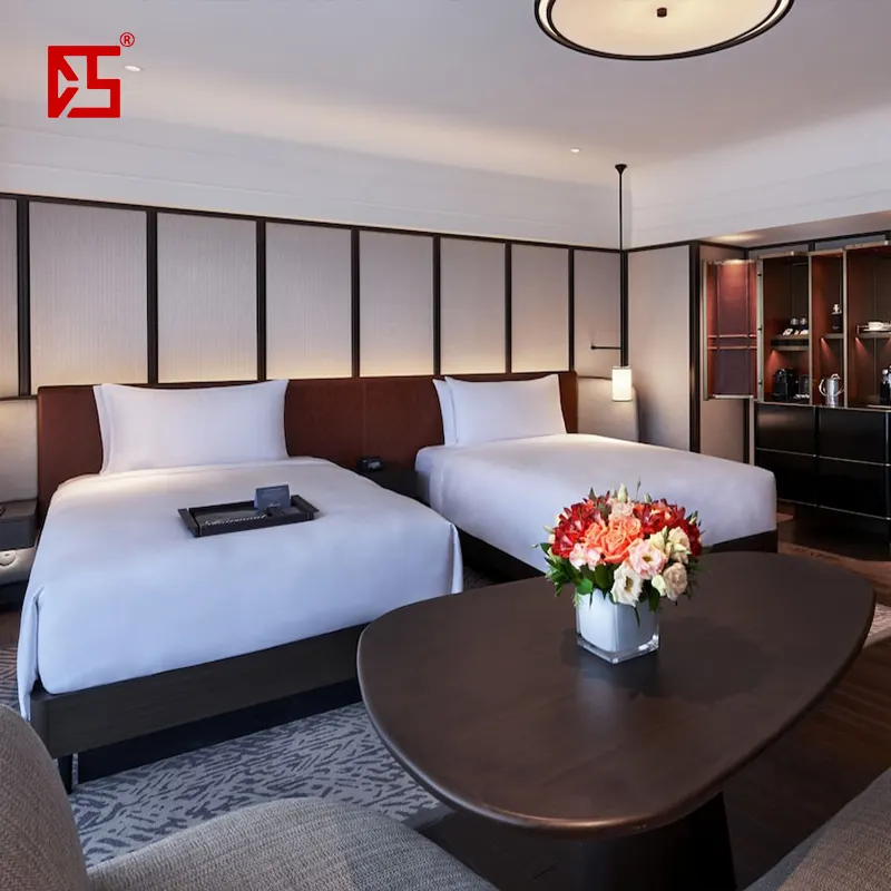 Furnitur Tempat Tidur Ganda Hotel Mebel Pabrik Menawarkan Desain Baru Modern Kamar Tidur Set Furnitur Hotel