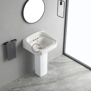 Optimisation de l'espace pour les petites unités, design compact, lavabos colonne blancs pour appartements et micro-résidences - Product Image 4