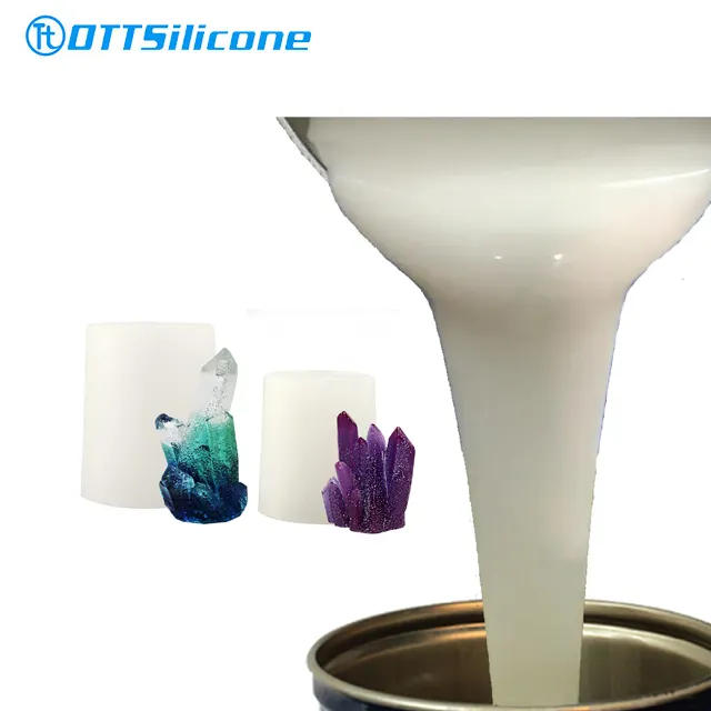 Preço de fábrica silicone transparente rtv2 silicone para artesanato de resina