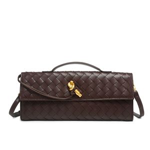 Bolsos de mano para mujer, <span class=keywords><strong>bolso</strong></span> de hombro tejido a la moda para <span class=keywords><strong>fiesta</strong></span> nocturna, <span class=keywords><strong>bolso</strong></span> de mano con asa, correa cruzada, piedra de cuero PU - Product Image 5
