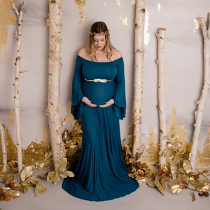 Vestidos de Maternidad para Mujeres Embarazadas, Nuevo Estilo 2026, <span class=keywords><strong>Vestido</strong></span> de Maternidad Largo hasta el Suelo con Hombros Descubiertos para Fotografía, Talla Grande - Product Image 4