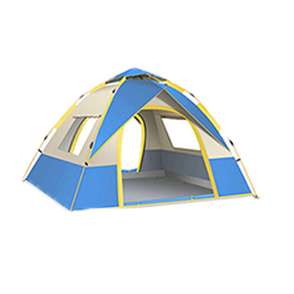 Two-door two-window tent-blue white+Moisture-proof pad 1