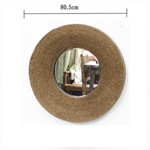 <span class=keywords><strong>Espejo</strong></span> de Pared Redondo de Estilo Natural con Diseño Único de 31.7 Pulgadas, Decorativo, Enmarcado en Madera y Envuelto en <span class=keywords><strong>Cuerda</strong></span> de Yute - Product Image 3