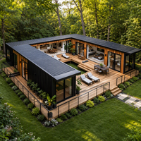 Maison-conteneur de luxe moderne avec 2 chambres, salle de bain, cuisine, balcon et terrasse extérieure – Logement de villégiature moderne