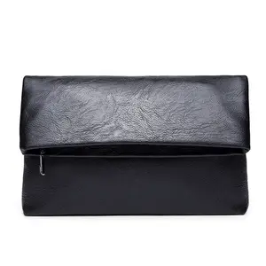 O019 الأزياء الأعمال عارضة الأسود pu مخصص شعار حقيبة صغيرة الرجال هدايا كبيرة أضعاف المحفظة المحمولة تخصيص مصمم اليد حقيبة