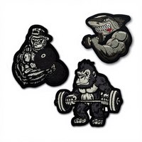 Nouvelle série Gorilla Fitness : Toile brodée pour écussons, résine pour vêtements, sacs à dos, gilets/vestes, accessoires pour chaussures/chapeaux