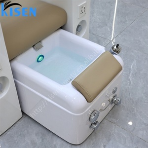 Kisen Popular Newest Pedicure Chair Led Light Recline Electric Massage Nail Table Portable Foot Sink - Product Image 6