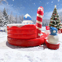 Château gonflable de canne de bonbon de videur de Noël intérieur extérieur amusant jeu rebond maison trampoline pour enfants 4m x 4m