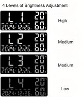 Horloge murale LED rectangulaire silencieuse à grand écran avec télécommande électronique, 4 niveaux de luminosité, prix compétitif, pour usage domestique