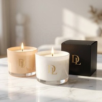 Bocaux en verre givrés de luxe vides de 8oz, 10oz, 12oz, résistants à la chaleur, personnalisables, pour la fabrication de bougies de Noël, avec boîte