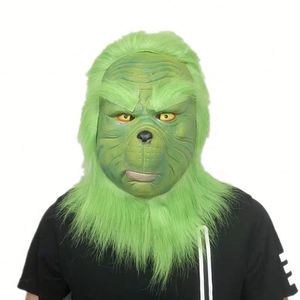 Disfraz <span class=keywords><strong>de</strong></span> Duende Enmascarado, Monstruo <span class=keywords><strong>de</strong></span> Pelo Verde, Látex Ecológico, Cobertura Facial Completa, con Auriculares y Guantes, para Fiestas <span class=keywords><strong>de</strong></span> Halloween - Product Image 4