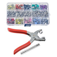 200 ensembles 10 couleurs Snap Fasteners Kit outil métal laiton Snap Prong boutons anneaux avec pince de fixation Press Tool Kit