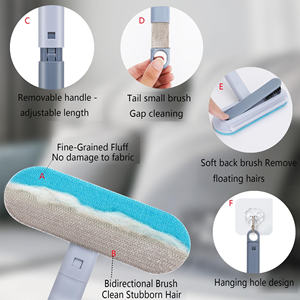 4 in 1 Reusable Multifunctional Cat Dog Hair Removal Brush Double-Sided Pet Hair Remover for Carpet Furniture <b>Sofa</b> Bed - Product Image 3