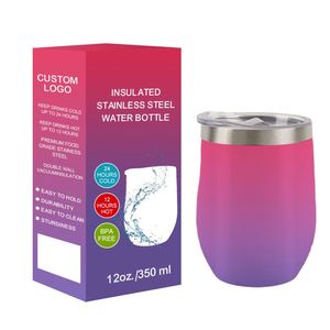 DIY Personalized 12 oz Laser Engraving Stainless Steel Travel Mug Insulated Egg Shaped Wine Tumbler with Leakproof Clear Lid - Product Image 3