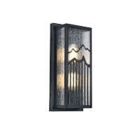 Lanterne murale extérieure artistique avec motif montagne et verre texturé pour l'éclairage des jardins de villas