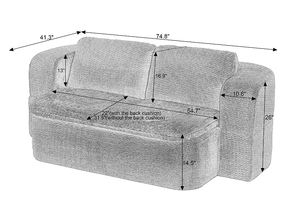 Sofá Cama Convertible de Tela, Moderno, Plegable, Futón, Sofá Cama de Espuma Comprimida para Sala de Estar, Dormitorio, Hotel - Product Image 6