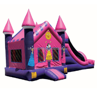 Château gonflable de carrousel de PVC commercial sautant la maison de rebond grande roue gonflable de château glisse le trampoline pour des enfants