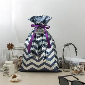 Sliver Blue Material Halloween Candy Gift Drawstring Non Woven Packing Bag Plastic Products