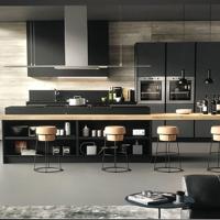 Armoire de cuisine haute automatique moderne européenne carcasse en acier inoxydable avec panneau de porte en mélamine armoire de rangement à îlot supérieur