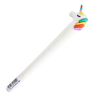 O & Q Fabricante original Dreamy Unicorn Hard Silicone Macaron Gel Pens Blue 0,5mm Macaron Stylo Body Pen Recambio de repuesto