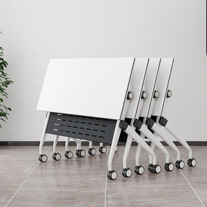 Precio de fábrica Mesa de estudio moderna Marco de <span class=keywords><strong>metal</strong></span> Modular Desmontable Mesa de conferencia de madera plegable Mesa de entrenamiento - Product Image 5