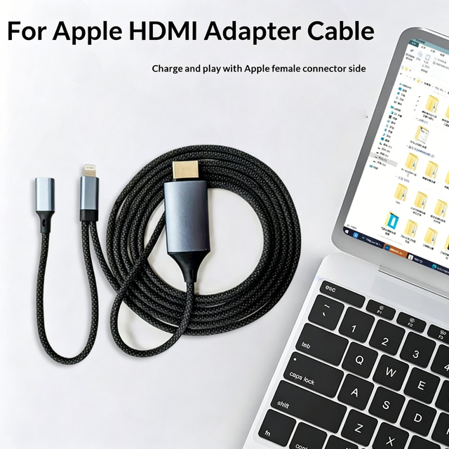 High Definition Adapter Cable for AV Conversion and Screen Mirroring Requires No External Power Cables