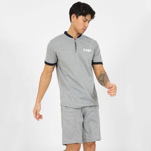 Pantalones cortos deportivos para hombre con logotipo personalizado, chándales de verano informales ecológicos, conjuntos gemelos, Color sólido, diseño ajustado liso, aire disponible - Product Image 1