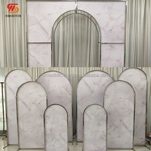 SMOOTH <b>Wedding</b> <b>Arch</b> Frame Gold Stainless Steel Stand With Printed Plate for Party Event Stage <b>Wedding</b> Decoration - Product Image 2