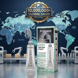 Kit Tintura Permanente per <span class=keywords><strong>Capelli</strong></span> alle Erbe Senza PPD e Ammoniaca, Copre i <span class=keywords><strong>Capelli</strong></span> <span class=keywords><strong>Grigi</strong></span>, Colore Nero per Uomini e Donne, Tintura per <span class=keywords><strong>Capelli</strong></span> con Pettine a Marchio Privato - Product Image 5