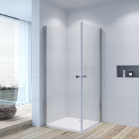 Portable verre salle de douche Europe 6MM coin entrée 180 Pivot balançoire porte de douche salle de bain sans cadre 2 faces Simple