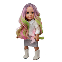 Perruques de poupée en fibre synthétique, perruques bouclées à grande ondulation française, accessoires pour BJD de 13 1618 pouces