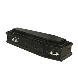 China Factory Export Solid Wooden Casket/Coffins and Caskets Funeral Supplies/Wood Coffins