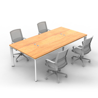 Ensemble de table et de chaises de conférence rectangulaire pour 4 personnes, table de bureau robuste et renforcée pour les réunions, la formation, la négociation, minimaliste