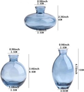 Ensemble de vases à fleurs <span class=keywords><strong>en</strong></span> <span class=keywords><strong>verre</strong></span> d'art pièce maîtresse de mariage <span class=keywords><strong>vase</strong></span> à bourgeons <span class=keywords><strong>en</strong></span> <span class=keywords><strong>verre</strong></span> rond floral bleu de luxe <span class=keywords><strong>pour</strong></span> fleurs - Product Image 3