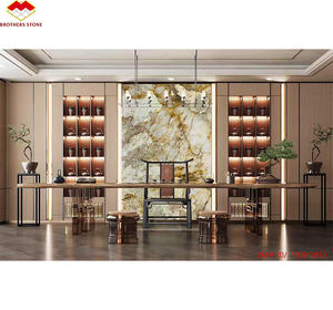 Importazione brasiliana Patagonia muro di granito lastra di pietra naturale Bookmatch quarzite Pandora sfondo di illuminazione per soggiorno - Product Image 6