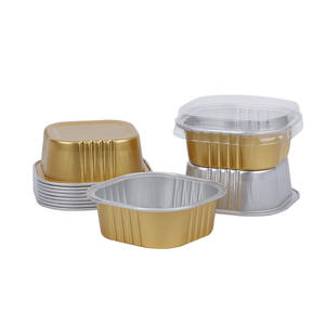 Moule à pâtisserie jetable carré de 300 ml en aluminium, boîte en aluminium pour glace, gâteau, récipient alimentaire en aluminium avec couvercle en PET - Product Image 2