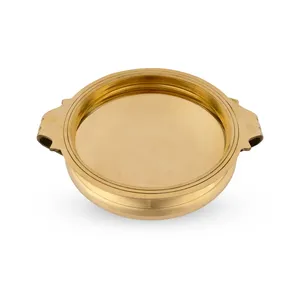 Pot de fleurs en laiton Art Déco avec poignée, vase de table pour la maison - Product Image 3