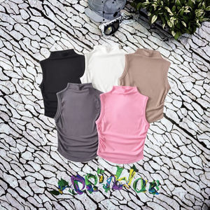 Women 2024 Summer Breathable Halter Neck <b>Sleeveless</b> Short Tank <b>Tops</b> Vintage Casual Sexy & Club - Product Image 3