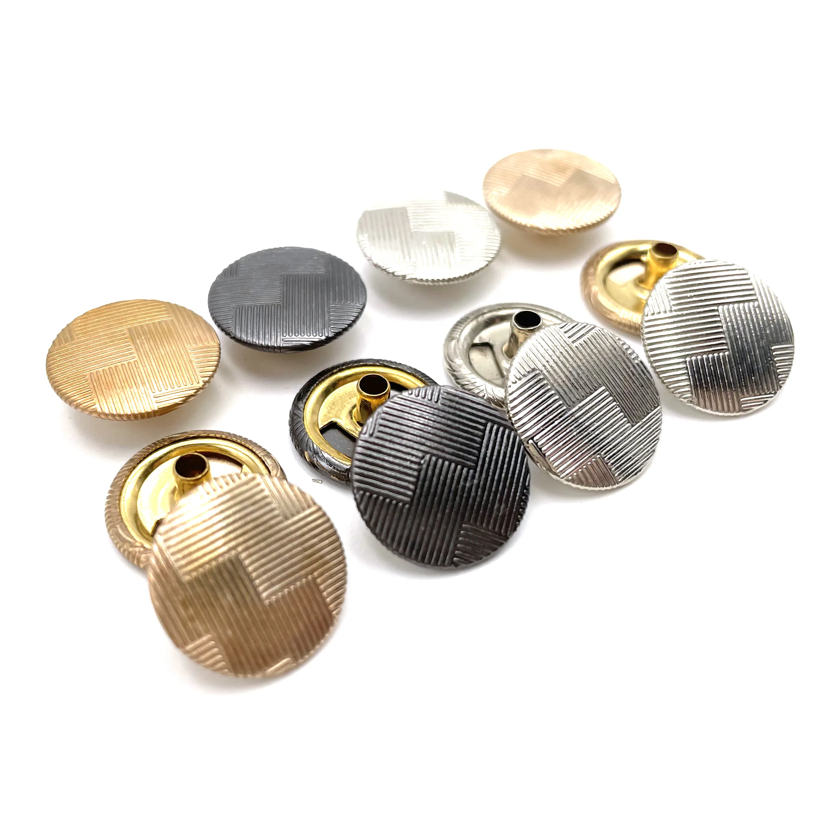 Brother OEM Logo Gold Snap Buttons Design Round Press Brass Zinc Alloy Cover Custom Metal Snaps Button for Shirt Bag Clothing