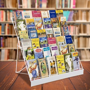 Présentoir <span class=keywords><strong>de</strong></span> <span class=keywords><strong>Comptoir</strong></span> Blanc à 6 Niveaux en Métal pour Magazines et Bandes Dessinées – Idéal pour Librairies - Product Image 1