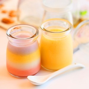 100ml 150ml <strong>200ml</strong> Glass <strong>Milk</strong> Jar Yogurt Pudding Jar clear Glass Material with Plastic Lid Custom Label <strong>Milk</strong> Pack with Cork - Product Image 4