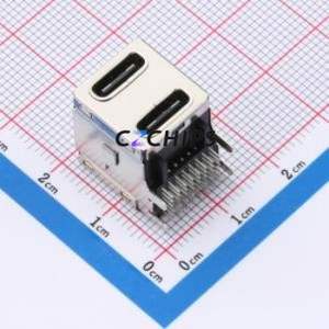 TYPE-C-715Z-WDR USB Connector Through hole Component (THT) Connector Type-C Female Right Angle Insert 16P*2 - Product Image 1