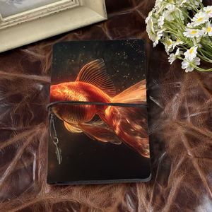 A6 Journal Ideal para planes de programas de bienestar de los coordinadores de bienestar de oficina y asistencia con peces dorados con aletas que fluyen Pat - Product Image 2